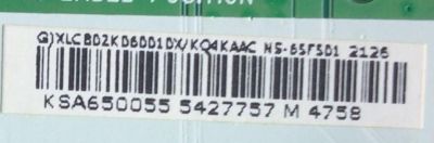 KIT DE TARJETAS PARA TV VIZIO / MAIN XLCB02K060 / 715GC034-M0C-B00-005Y / T-CON 55.65T55.C19 / 5565T55C19 / FUENTE PLTVKI951XAFN / 715GA025-P01-008-003M / VKI951XAFN / PANEL TPT650WR-QVN07.U REV:S901P / DISPLAY T650QVN07.9 / MODELO NS-65F501NA22 - Imagen 2